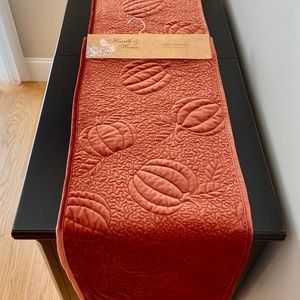Orange Velvet Pumpkin Table Runner